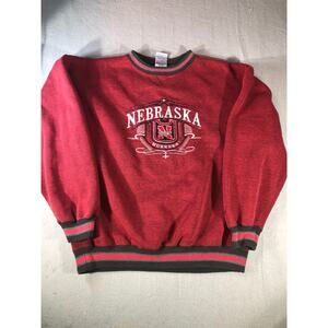 Vintage Nebraska Cornhuskers Crewneck Sweatshirt L Embroidered 90s Dadcore